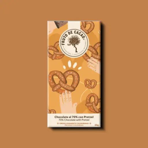 [BG006] BARRA CHOCOLATE 70% CON PRETZEL 80GR