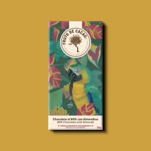 [BG009] BARRA CHOCOLATE 80% CON ALMENDRAS AILÉ 80GR