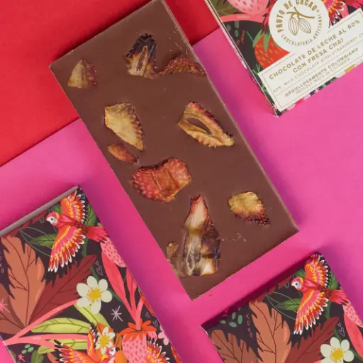[BG039] BARRA CHOCOLATE FRESA CHAI 80%