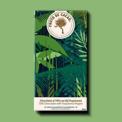 [BS001] BARRA CHOCOLATE 70% CON AJÍ DE YUQUITANÍA 30GR