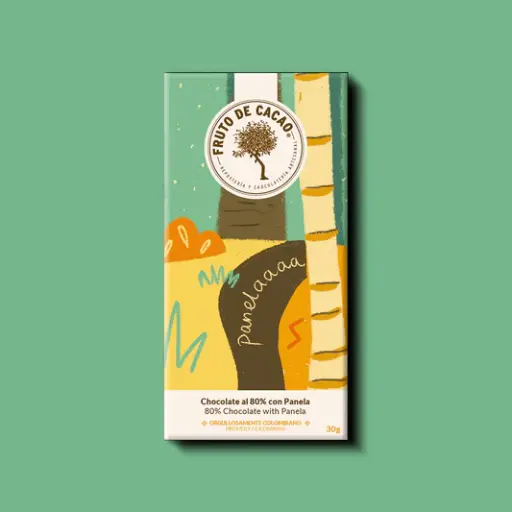 [BS030] BARRA CHOCOLATE 80% CON PANELA 30GR