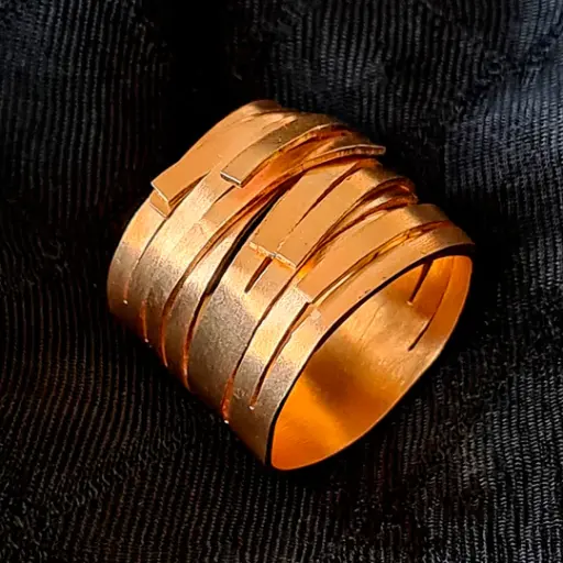 [JAAN008] ANILLO TIRAS ORO Y PLATA